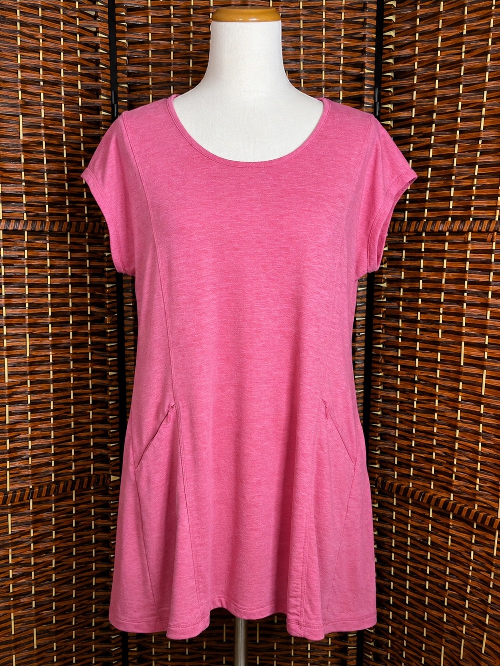 T by Talbots Pink Dress Size Large Pockets Casual Comfy